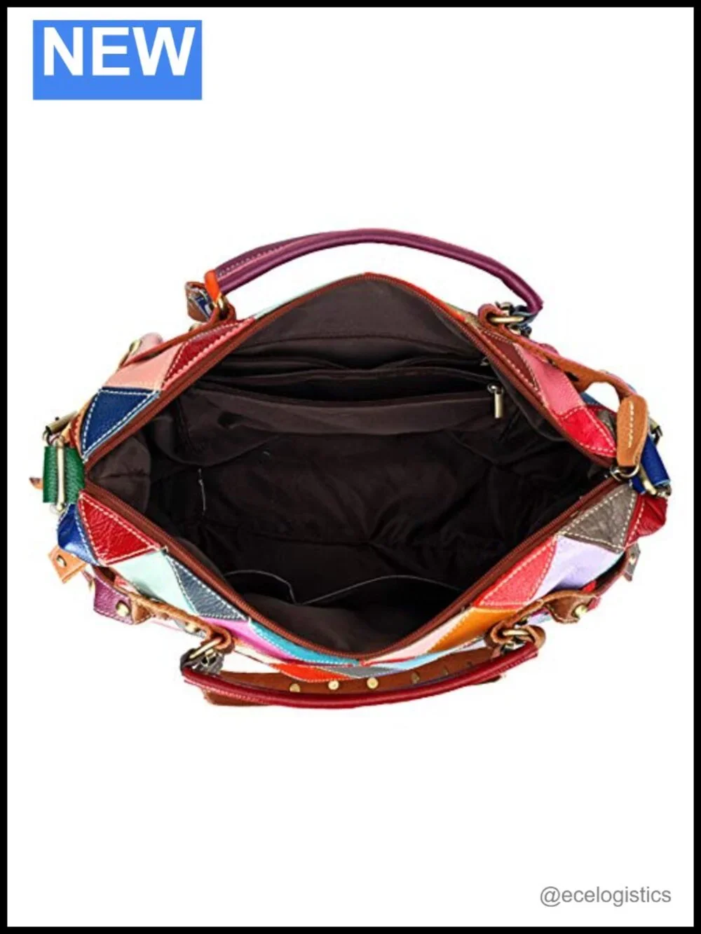 Genuine Leather Large Hobo Tote Handbag Crossbody Adjustable Strap 6 Pockets